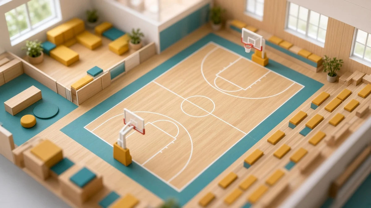 Sports hall. Illustrative render.