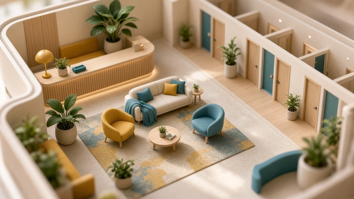 Hotel. Illustrative render.
