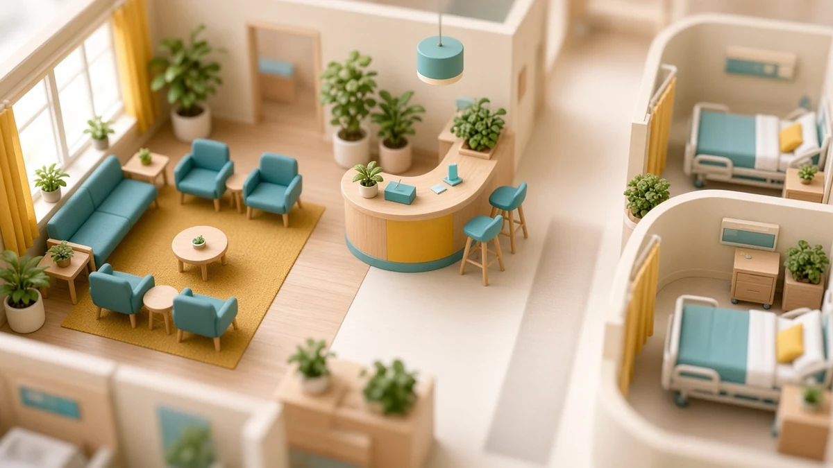 Hospital. Illustrative render.
