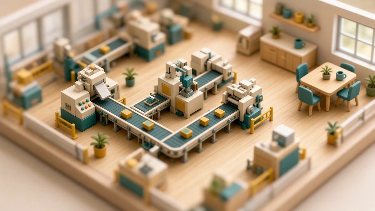 Production plant. Illustrative render.