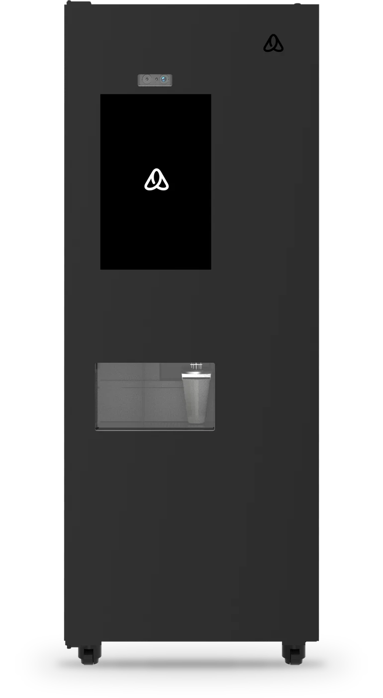 Automat z kawą Alnos Vending – model AV-TCN-NCF-7N, z ekranem dotykowym 22″, widok z przodu. Wizualizacja poglądowa.